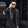 Men's Genuine Leather Clothing Oil Waxed Sheepskin Suit Collar Mid-Length Windbreaker Jacket New Style