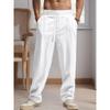 Men Loose Linen Casual Wide Leg Beach Sports Pants