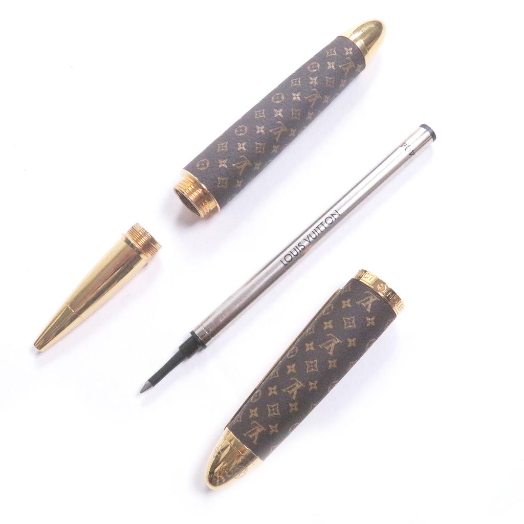 Great LOUIS VUITTON Ballpoint pen Rollerball Pen Dock Monogram Used