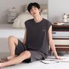 Men's Summer 2026 Modal Pajama Set - Lightweight Vest & Shorts for Home Wear