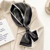 Luxury Stripe Print Silk Scarf For Women Soft Satin Headband Female Foulard Neckerchief Hairband Office Neck Tie Bag Scarfs Gift