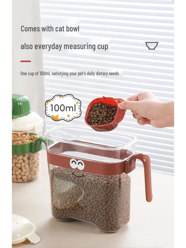 Pet Food Airtight Storage Container - Moisture-Proof Bucket for Cat and Dog Food