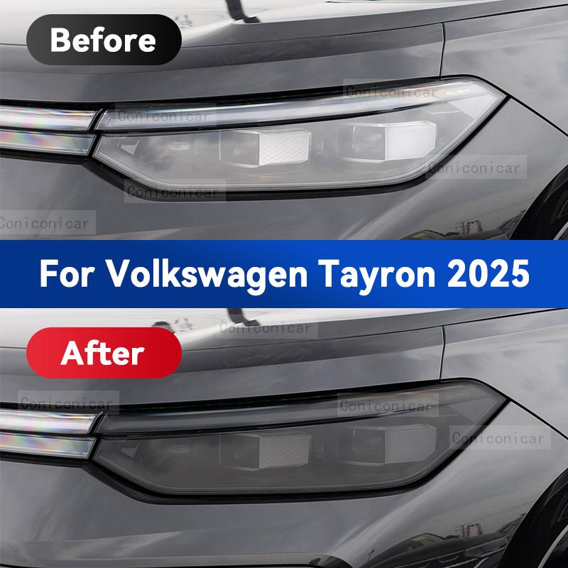 Für Volkswagen Tayron 2025 Auto-Scheinwerfer Geräuchert Schwarz TPU Schutzfolie Frontlicht Tönungsaufkleber Zubehör