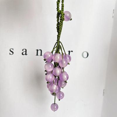 Color-Changing Grape Pendant Keychain Diy Hand Woven Material Package Bead Car Key Backpack Pendant Decoration Accessory