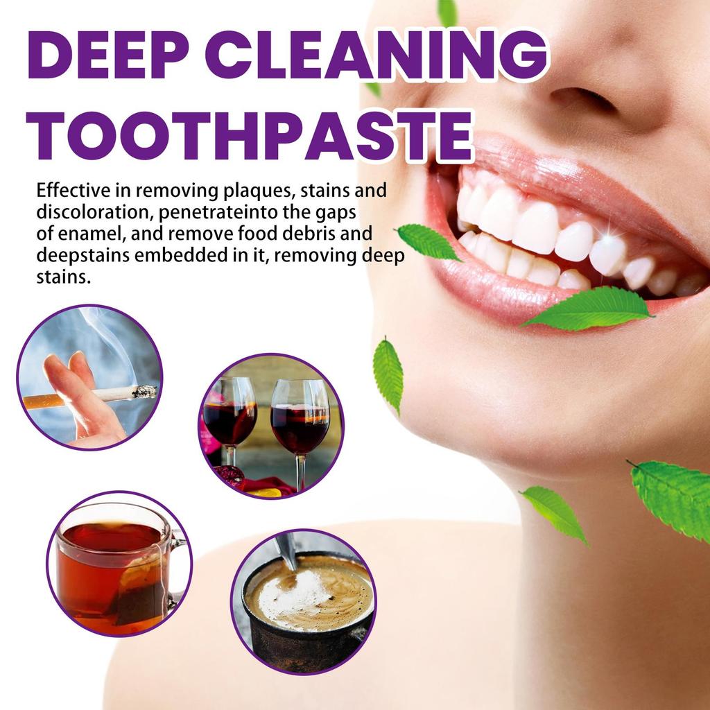West&Month Purple Whitening Toothpaste cleans tooth stains, eliminates oral odors, protects gums, and whitens teeth. 30ml.