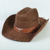 Popular European and American Style Suede Western Cowboy Hat Men's and Women's Simple and Fashionable Big-brimmed Jazz Hat