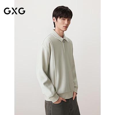 GXG Men's Half-Placket Lapel Long Sleeve Sweatshirt