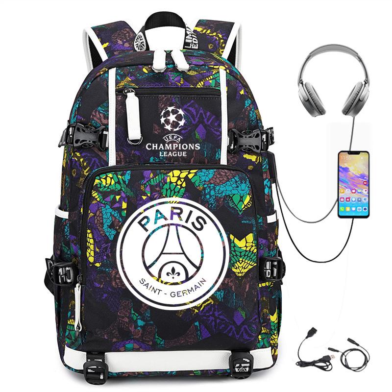 Football Peripheral Printing Usb Charging Port Leisure Travel Mountaineering Bag Large Capacity Go Out Portable Backpack