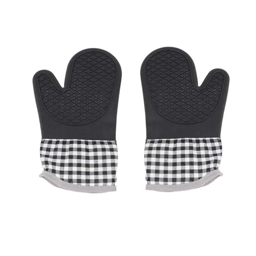2pc Silicone Oven Gloves Thickened Baking Gloves Kitchen Gloves Anti Scalding Gloves  BBQ