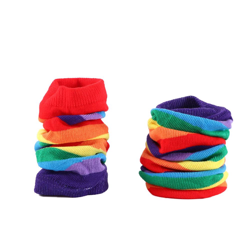 Sleeve Sun Protective Rainbow Sleeve Cuff Striped Arm Warmers Knitting Gloves Female Arm Warmers