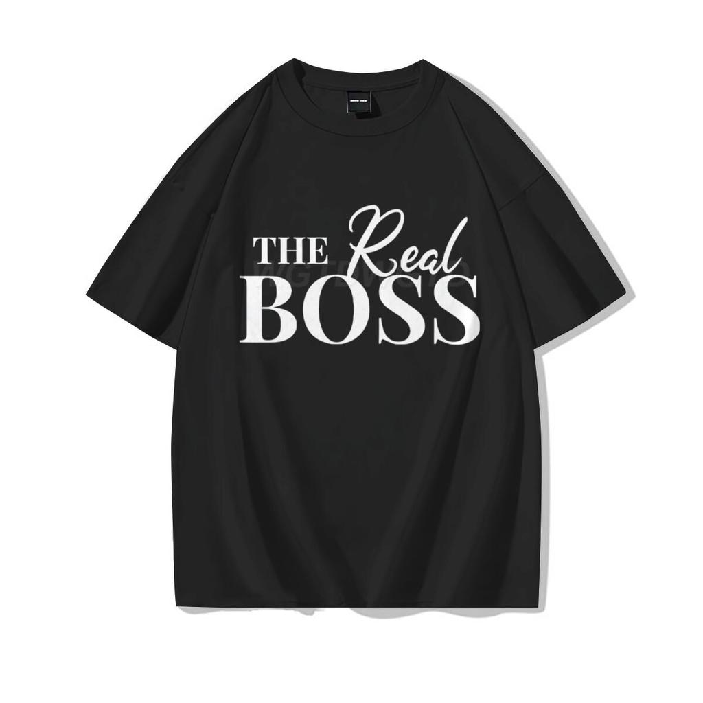 The Boss  The Real Boss Matching Tshirts Couples Matching Outfits Gifts Funny Letter Print Valentines Day Unisex Women Clothing