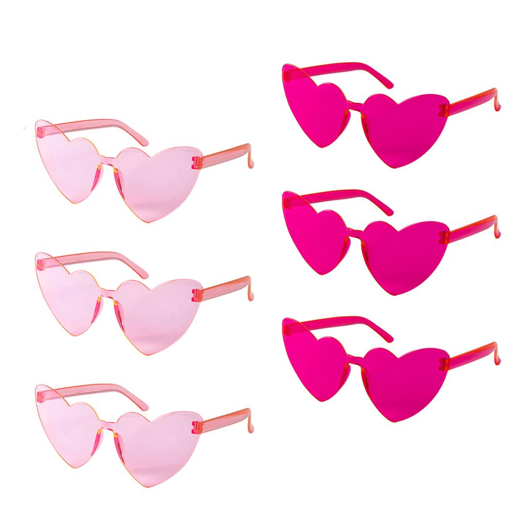 6-12pcs Heart Sunglasses Candy Color Rimless Fun Glasses for Girl Hen Bachelor Party Favors Wedding Decor summer traveling Gift