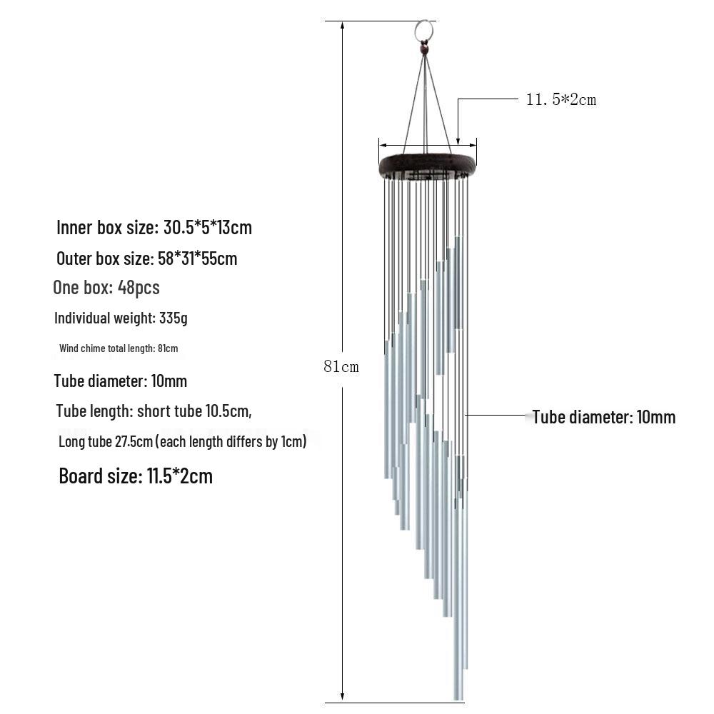 Cross-Border 18-Tube Metal Wind Chimes Home Ornaments