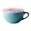 Ceramic Breakfast Bowl 700ml Microwave & Oven-Safe Soup Mug with Lid & Spoon Large Capacity Soup Bowl for Oatmeal Noodles