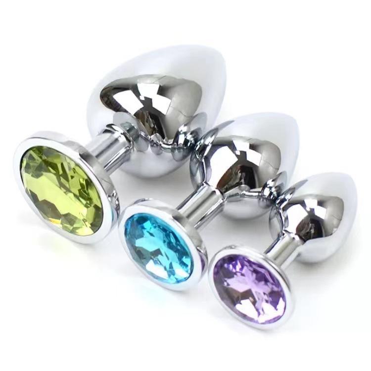 Couple Anal Plug Sex Toys Intimate Metal Stainless Steel Anal Plug With Crystal Jewelry Dildo Vibrator Smooth Touch Anal Plug