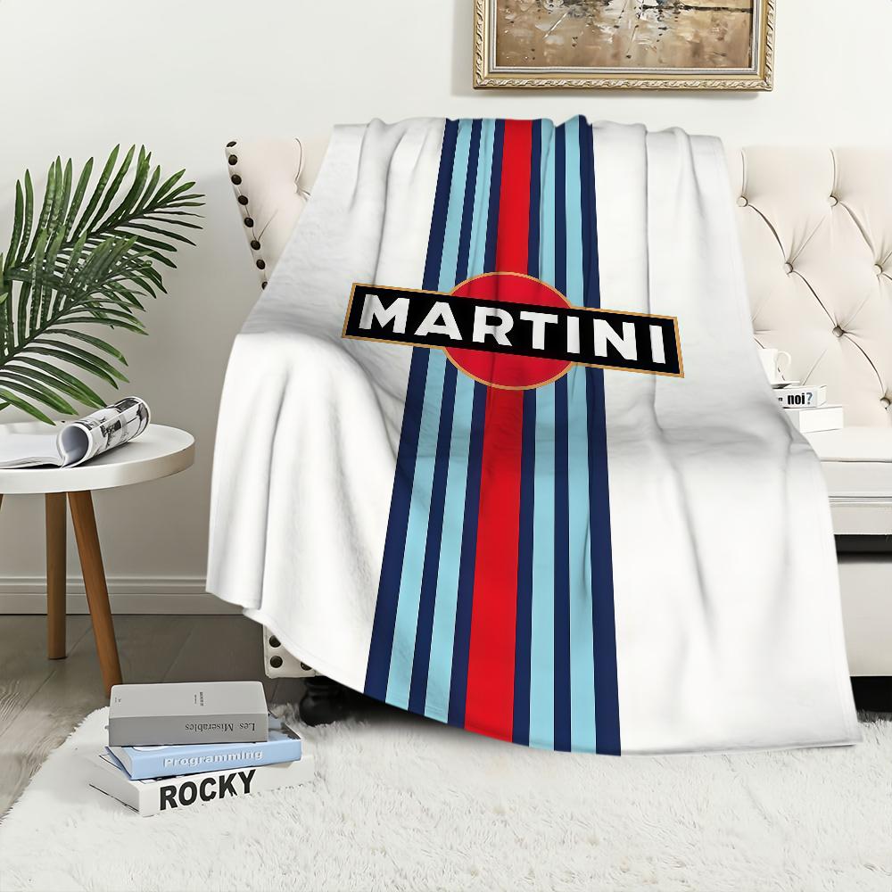 Cool Logo M-Martini R-Racing Blanket Flannel warm comfort soft plush blanket For Picnic Beds Sofas Homes And Bedrooms