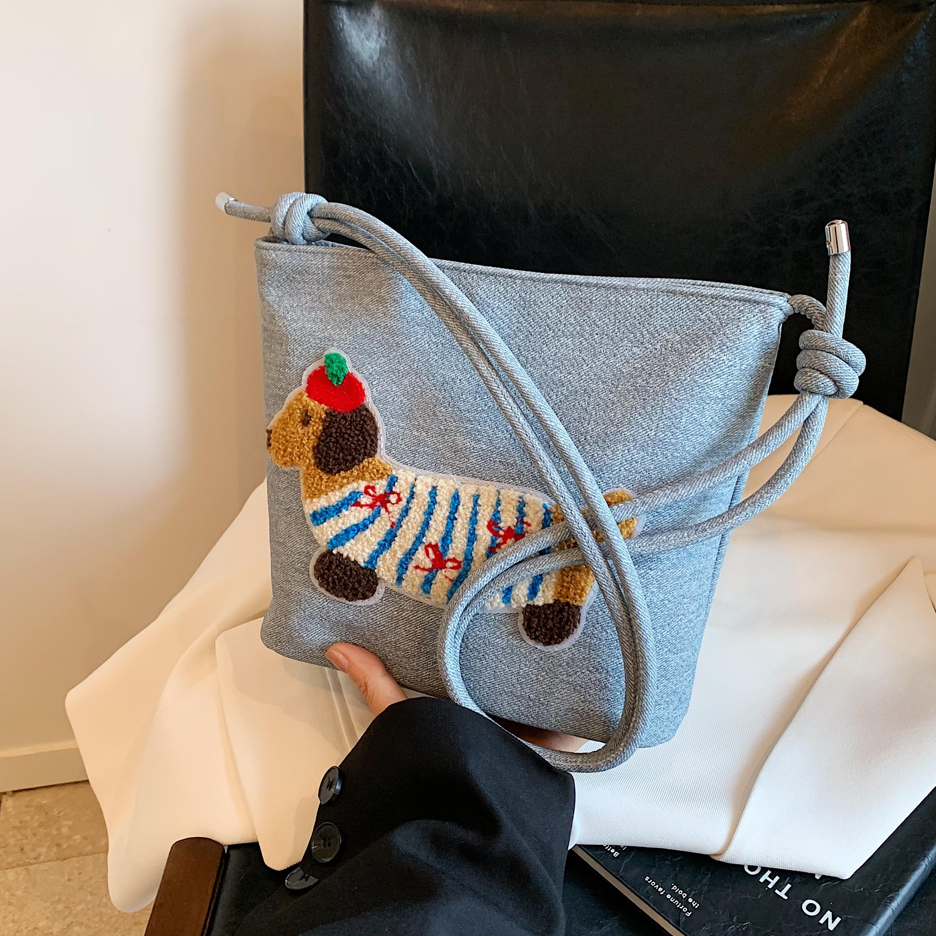 

Новая универсальная сумка через плечо с рисунком мультяшного щенка, сумка на одно плечо, сумка-ведро