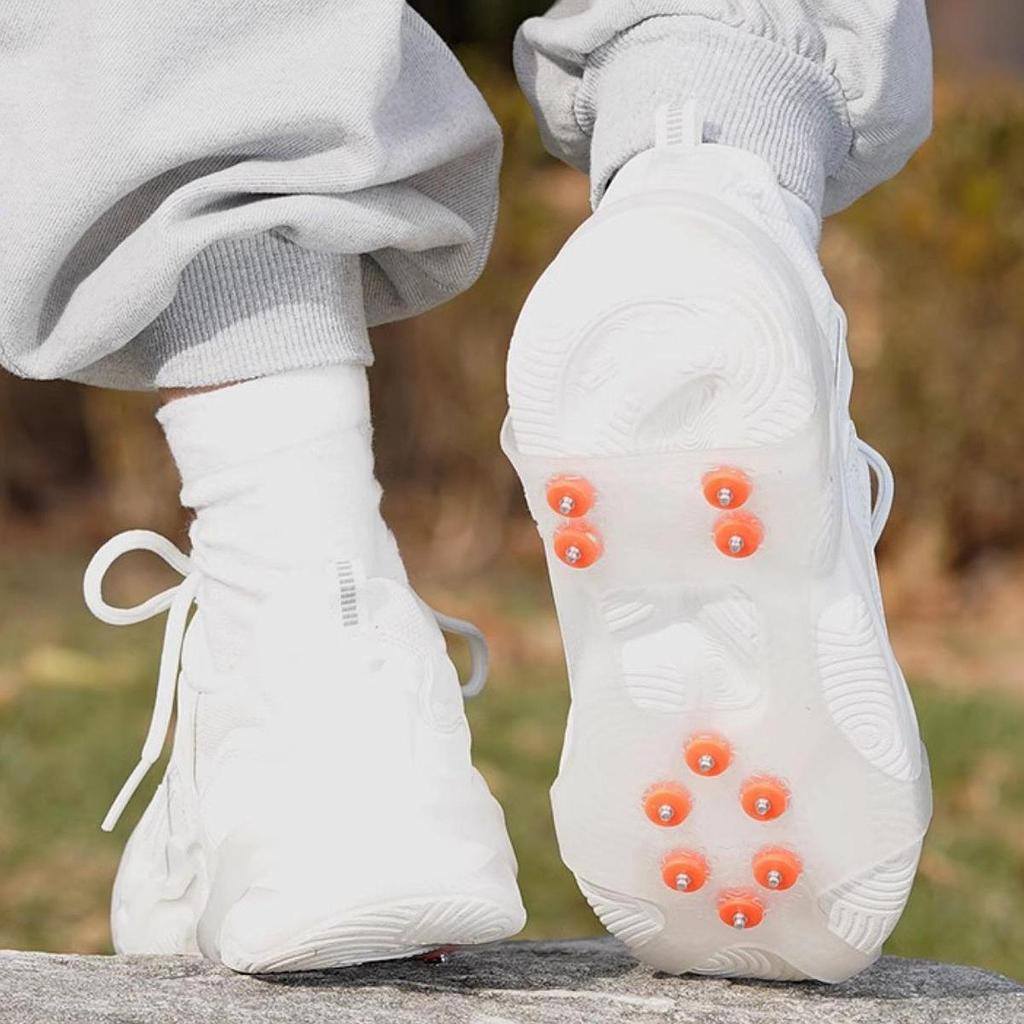 1 Pair Ice Cleats Universal Size Anti-Slip Grips with Steel Spikes for Shoes and Boots Shoe Spikes for Climbing Winter Hiking