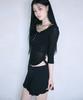 Leijeumiya Lily Chiffon Mini Skirt [Black]