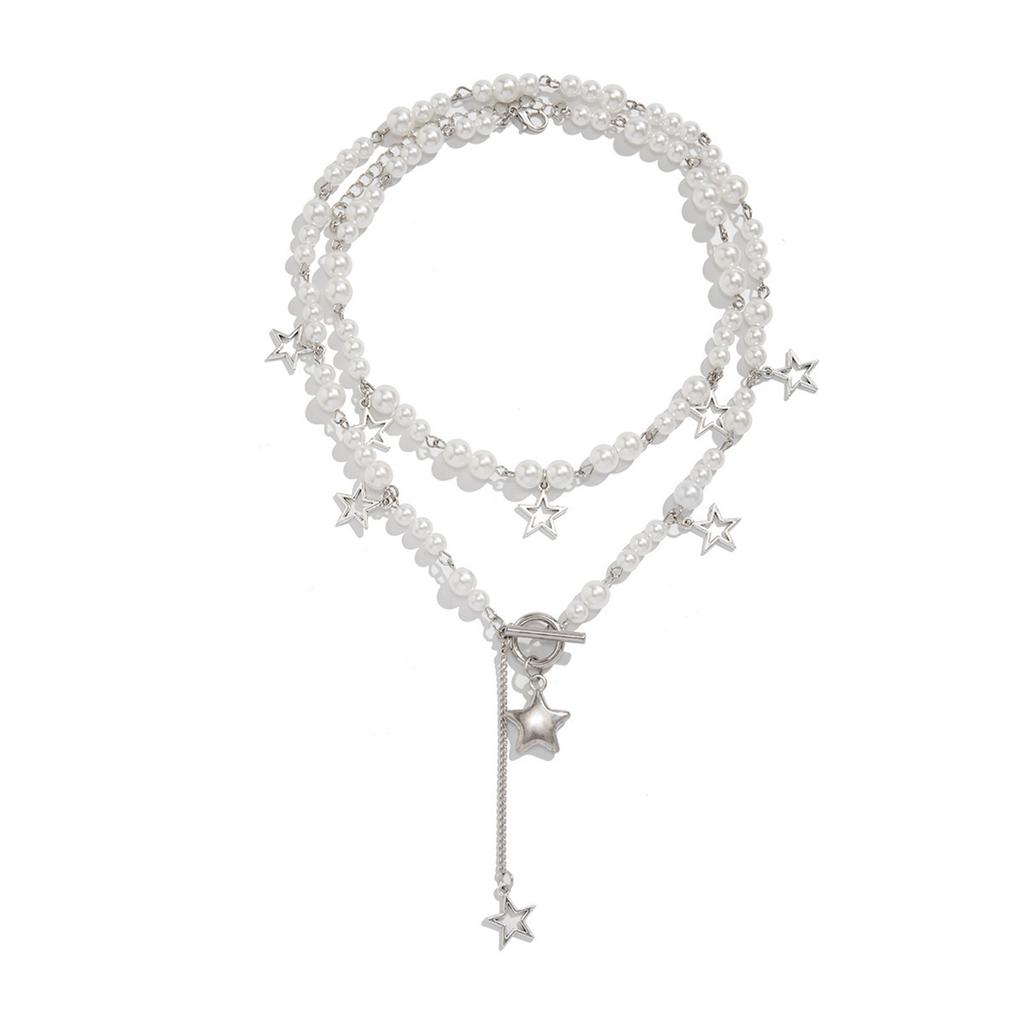 Chic Star Charm Necklace Star Chain Necklace Star Pendant Necklace Beaded Necklace Neck Jewelry for Different Styles