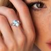 New accessories European and American fashion, unique oval moonstone ring with cubic zirconia, geometric design for women