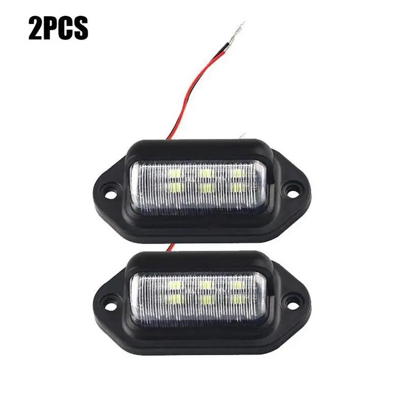 2PCS 6 LED License Plate Light for Car SUV Truck Trailer Van White Bulbs Tag Step Lamp Replacement Accessories