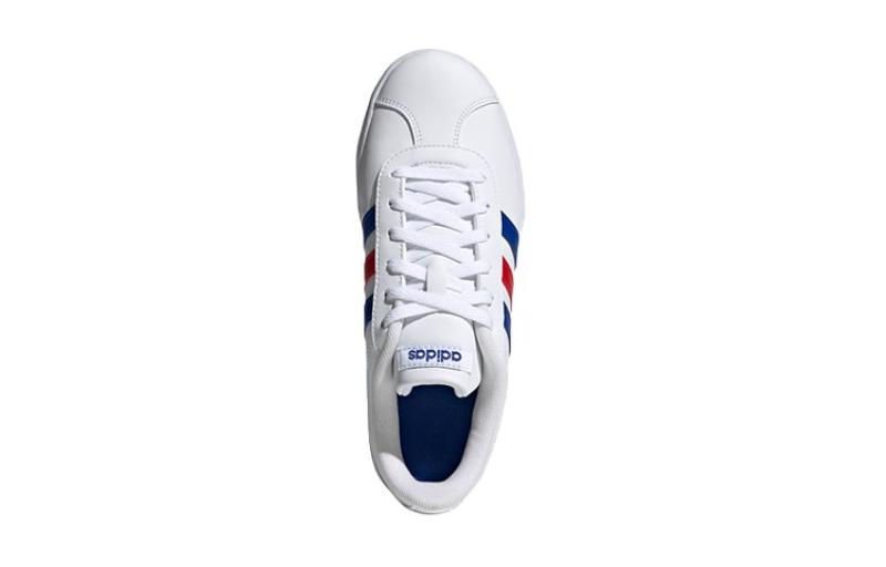 adidas VL COURT 2.0 K Abrasion Resistant Low Top Kids' Skateboarding Shoes White Blue Red Kids' FY7170