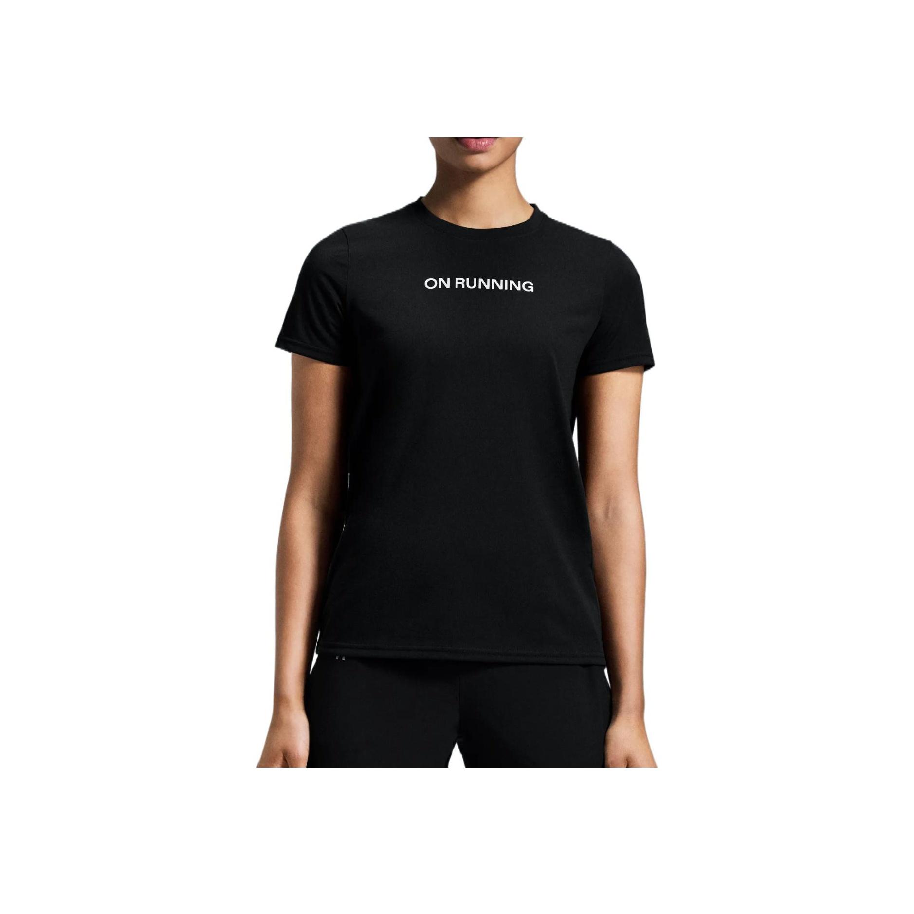

On Running Повседневная футболка с круглым вырезом, надписью и коротким рукавом, женский топ, черный 1WE30390553 M