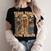 Tung Tung Tung Sahur Meme Unisex Unisex Tshirt Funny Cartoon Character Streetwear Short Sleeve Unisex Tee