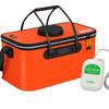 Foldable Fishing Cooler with Air Pump, Bucket for Fishing and Watering (Orange) [Parallel Import]