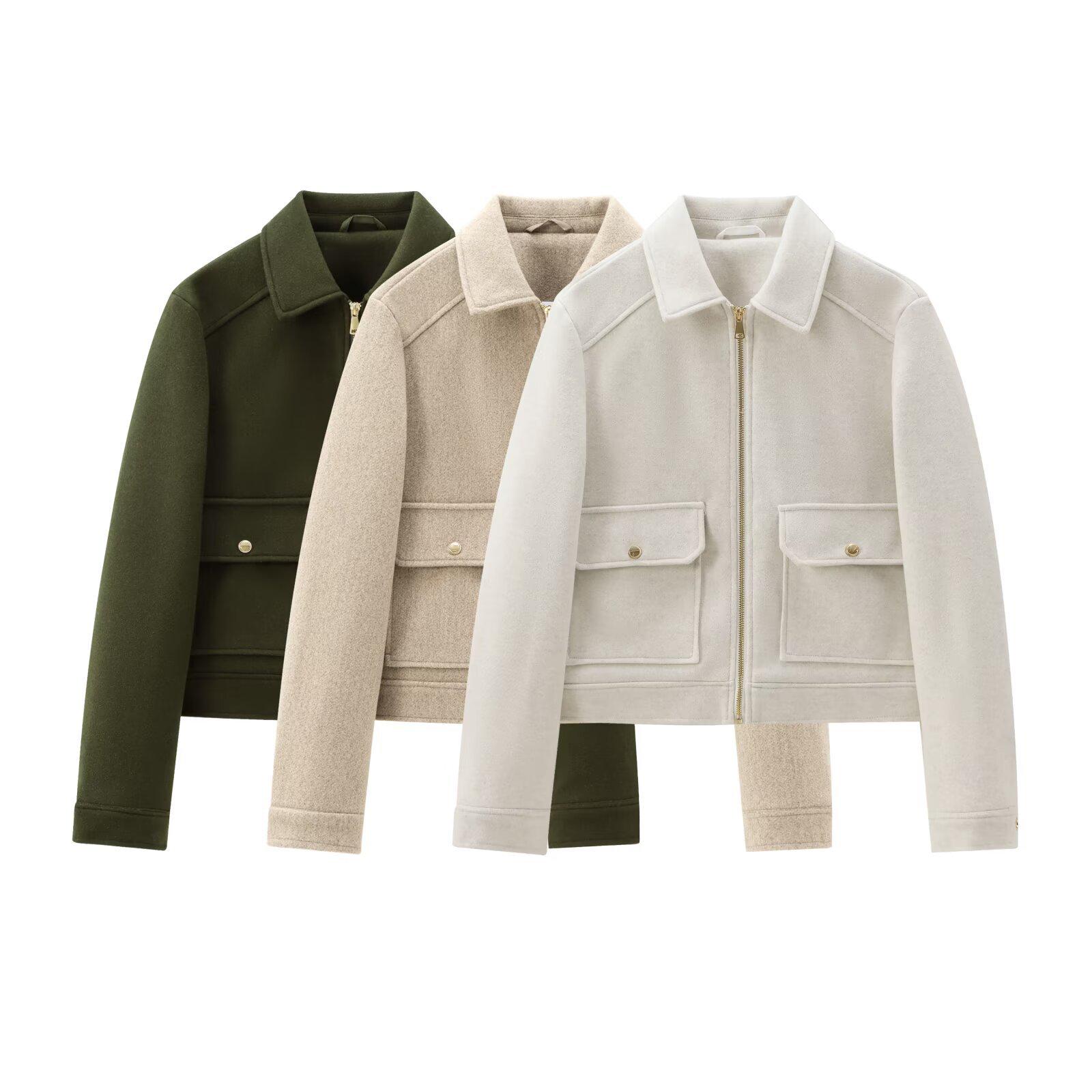 

Spring 2025 Women s Versatile Zippered Soft Jacket L