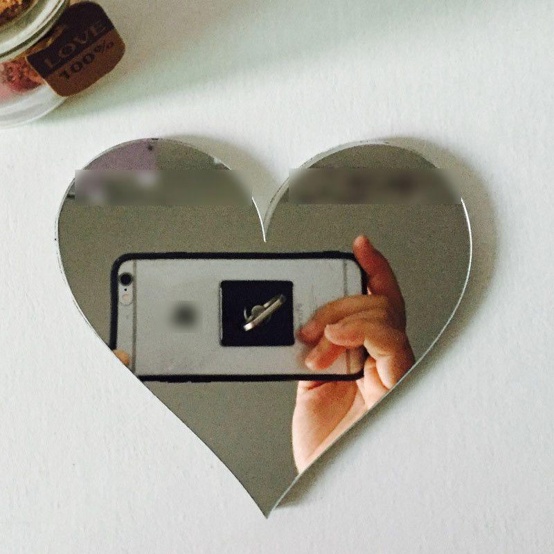 Chic 4 Letters Love Home Furniture Mirror Tiles Self-adhesive Wall Sticker Decor