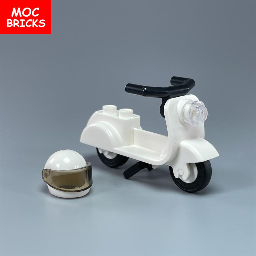 Briques de Construction Moc Non Toxiques Ville Sports Équitation Vélo Trottinette Moto Casque Assemblage Blocs de Construction Compatible Avec 15396C01 Jouets Cadeaux Enfants
