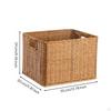 Cesto in Rattan con Apertura Superiore Manici Ritagliati Rettangolari Marrone Chiaro 35x26x18.5cm