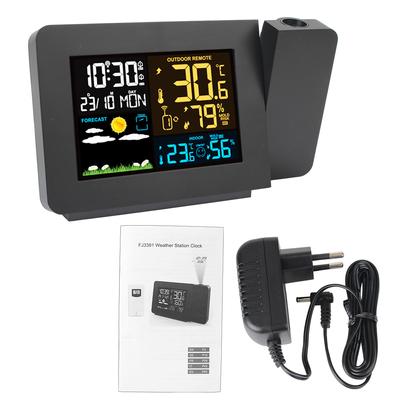 Digital Alarm EU Humidity LED Table Clock Snooze Indoor Outdoor Weather Station With Time Projection Temperature