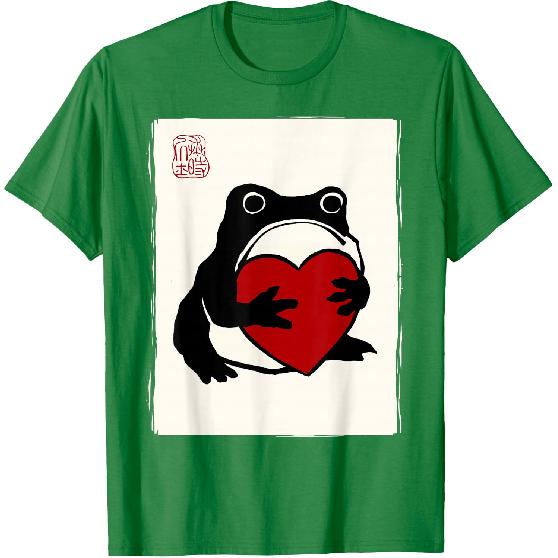 Grumpy Frog Japanese Men Women Kids St. Valentine's Day T-Shirt