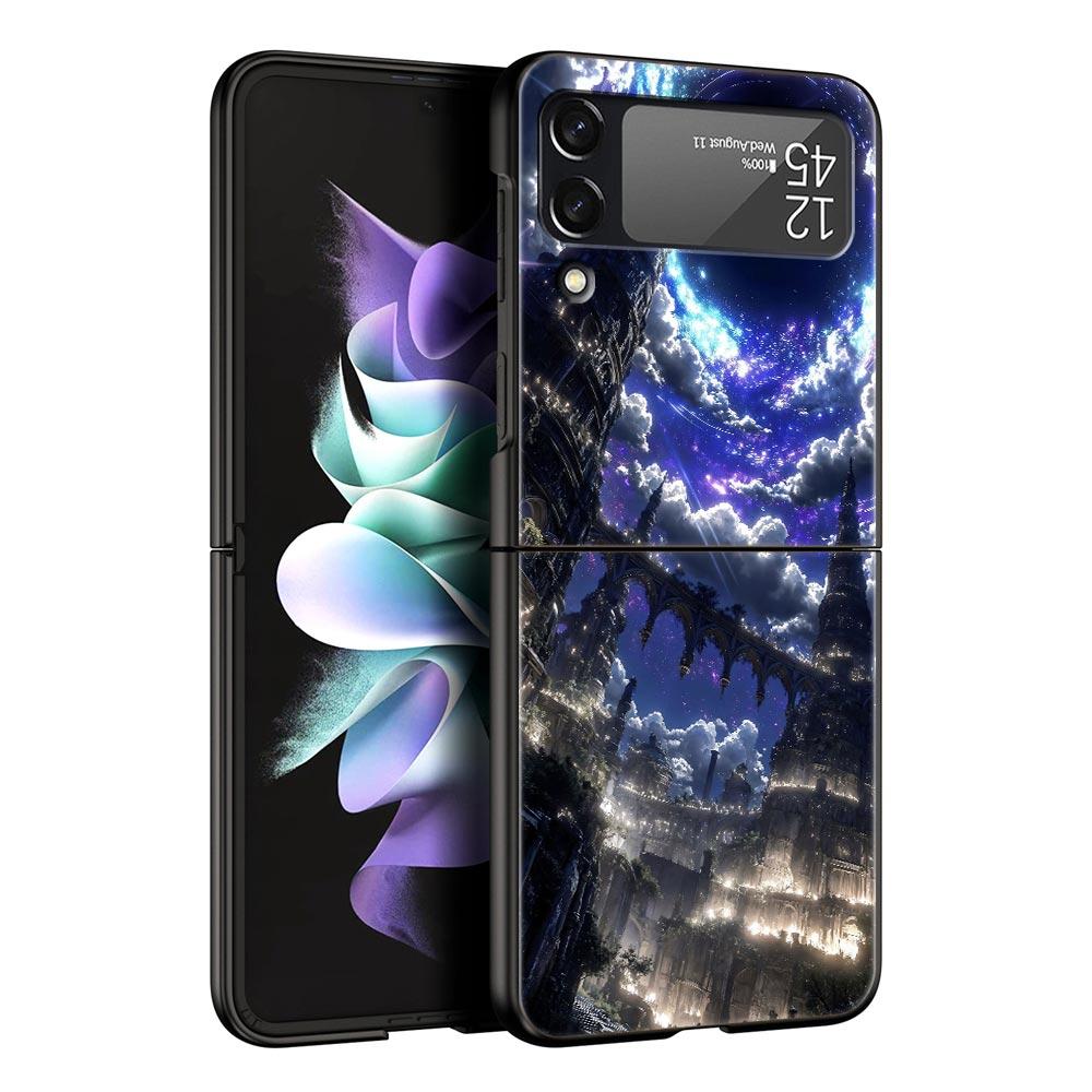 Starry Sky Universe Fashion Phone Case For Samsung Galaxy Z Flip3 Flip4 Flip5 Case Shell For Z Flip 3 4 5 6 7 Hard Folding Cover