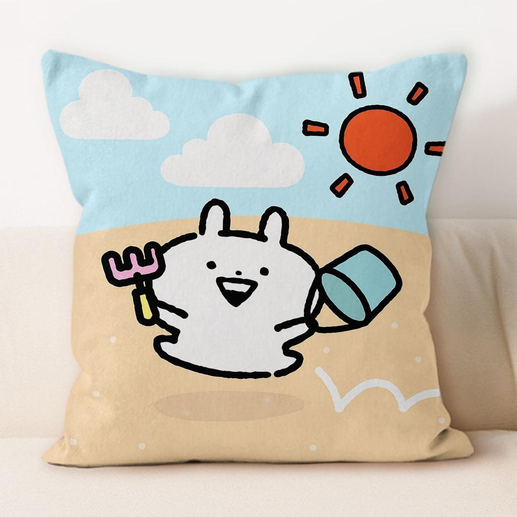 Happy Bunny Pillow Modern Simple Home Decoration Cushion Car Backrest Square Pillow