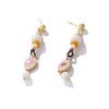Bohemian beaded handmade design natural stone earrings retro personality new Chinese stud earrings premium feeling earrings
