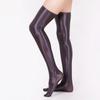Oil Shiny Soft Satin Thigh High Stockings Women Sexy Glossy Silky Touch Collocation Stockings For Garter Belt Cosplay Pole Dance