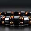 New Double Hematite Tiger's Eye Bracelets Men Tiger Eye Hematite Charm Bracelets for Women Natural Energy Stone Bracelet JewelryGood product