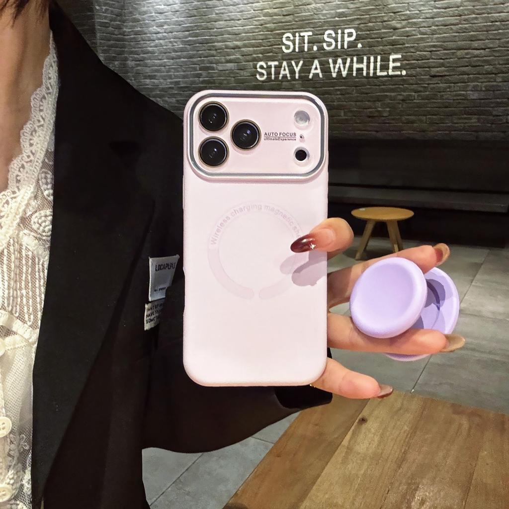 Magnetic Protective Case with Stand for iPhone 17 Pro Max - Apple 16 Liquid, Large Window, Candy Color