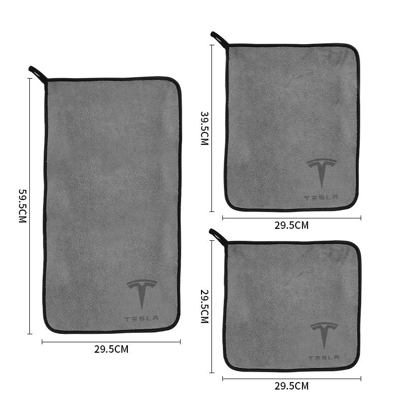 CQEPN1 For Tesla Model 3 Mode S X Model Y Emblem Car Logo Badge Microfiber Wash Towel Cotton Soft Cleaning Rag Drying Cloth Accessories