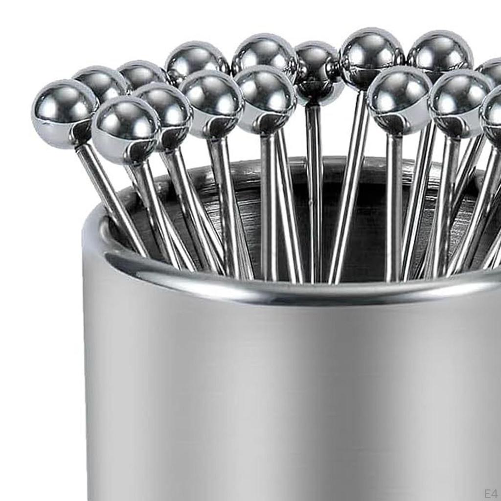 Cocktail Toothpicks with Holder Stainless Steel for Wedding Kitchen Sandwich