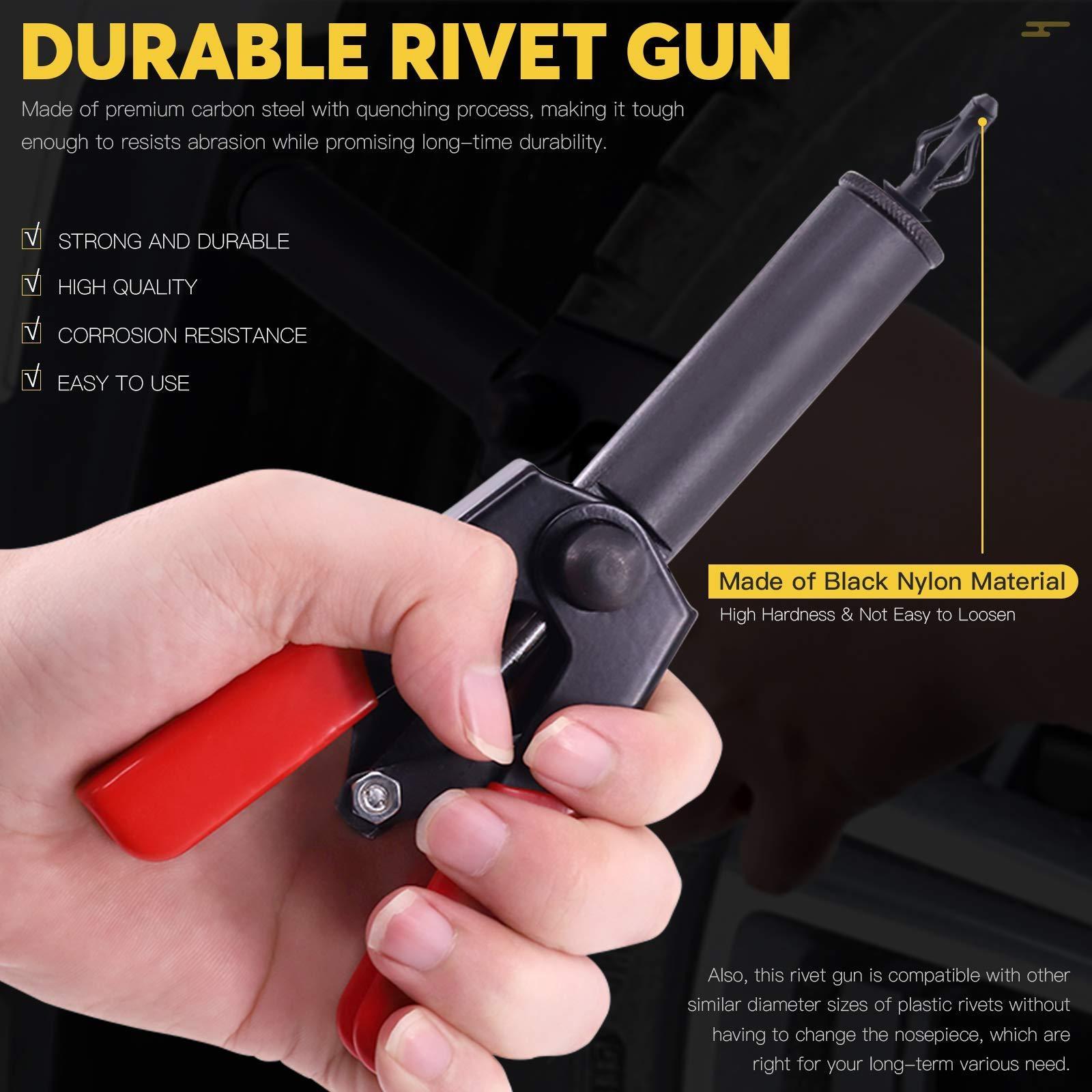 

Пластиковий набір з 42 шт., що містить 40 шт. нейлонових заклепок-кнопок 4 розмірів та 1 шт. інструмент для зняття кріплень, ручний заклепувальник, підходить для автомобільної галузі та ін. one size чорний