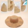 1Pc Women'S Khaki Wave Beach Sun Hat With Faux Pearl & Bowknot Detail, Elegant Beach Travel Vacation Sun Hat For Vocation,Party