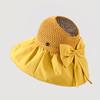 Summer can tie ponytail sunscreen hat women's new fashion foreign style sun hat trendy vinyl empty top bucket hat