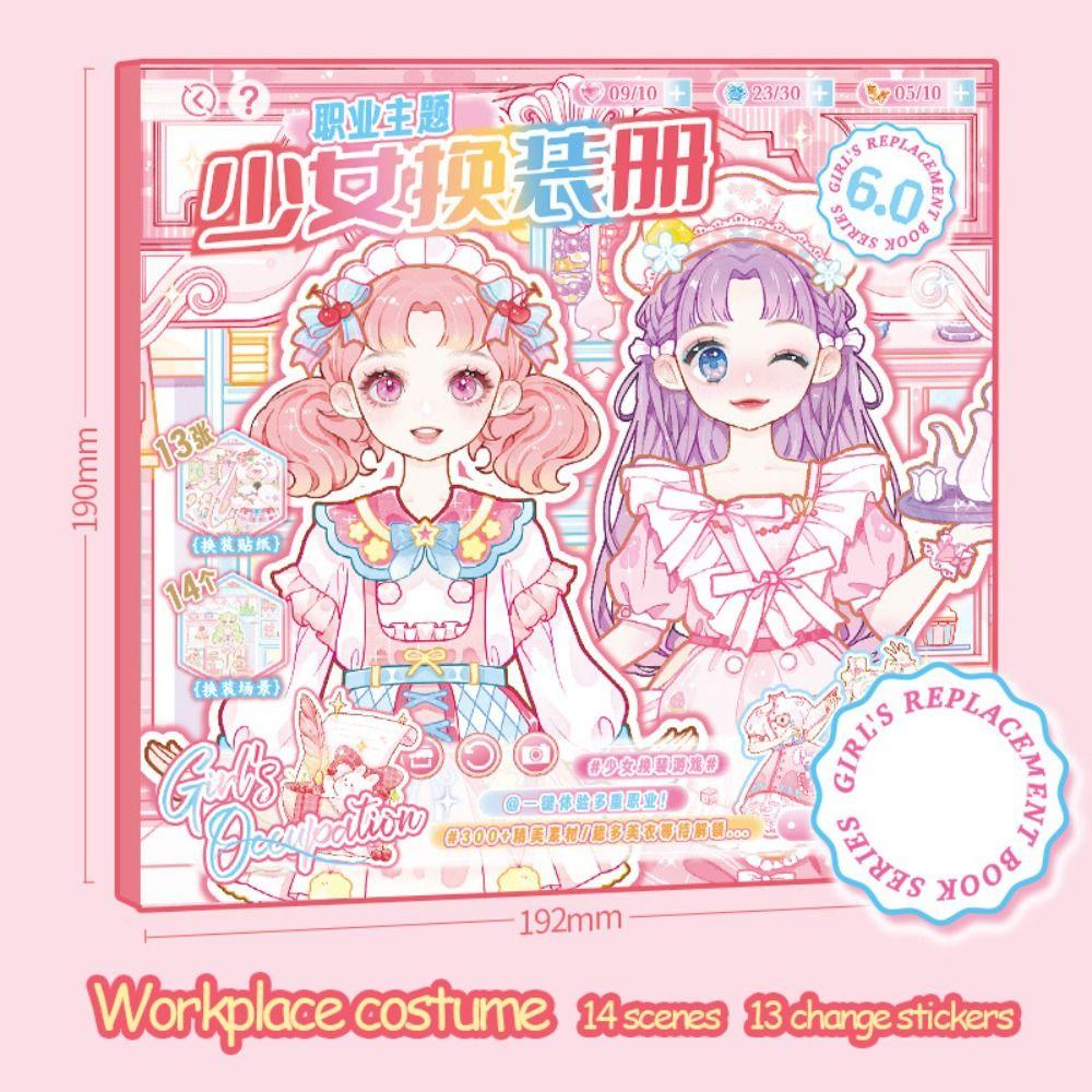 

Self-adhesive Girl Change Clothes Stickers Stationery Girl Dress Up Sticker Scrapbooking style 1