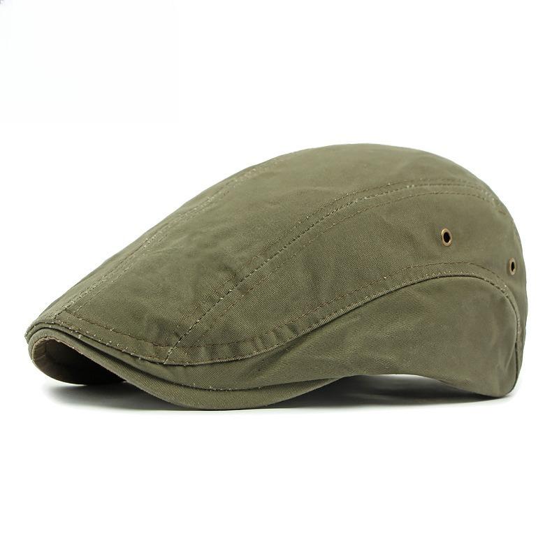 Unisex Reversible Cotton Flat Cap Japanese Style Dual Wear Ivy Cap Retro British Beret Sun Protection Cabbie Hat Duckbill Cap