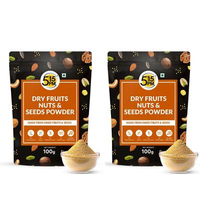 5:15PM Nuts And Dry Fruits Powder 100 G X Pack Of 2 Natural Daily Nutrition Mix For Babies And Adults